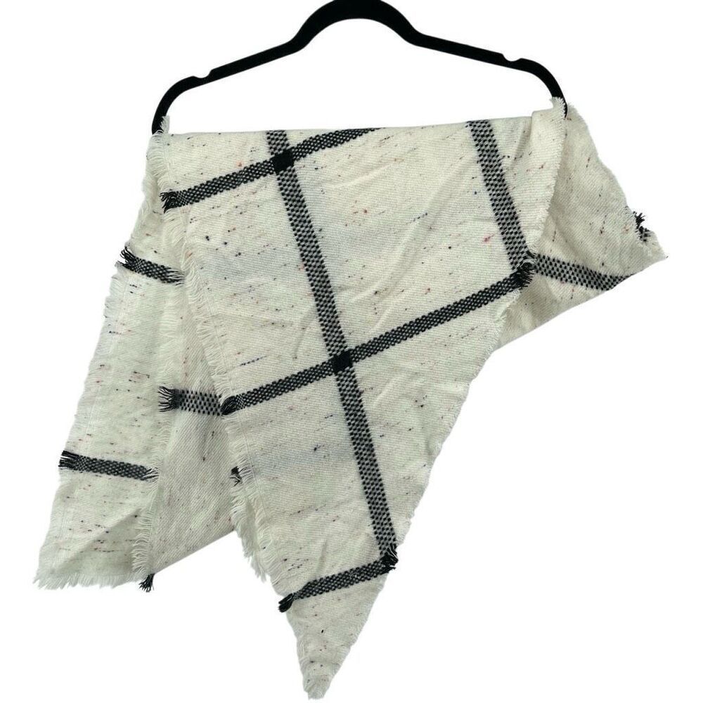 Candie’s Women’s Confetti Windowpane Plaid Acrylic Knit Triangle Wrap Scarf OS